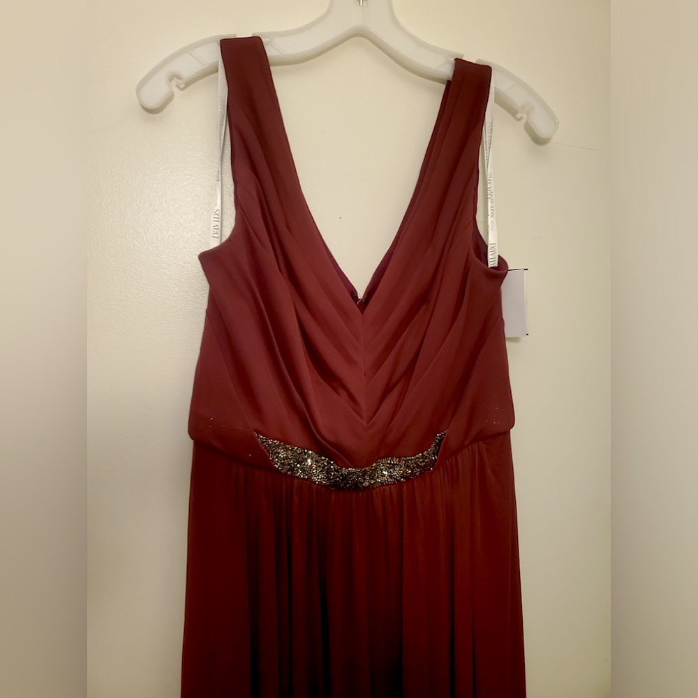 Burgundy David's Bridal Bridemaid/evening Dress- Size 10